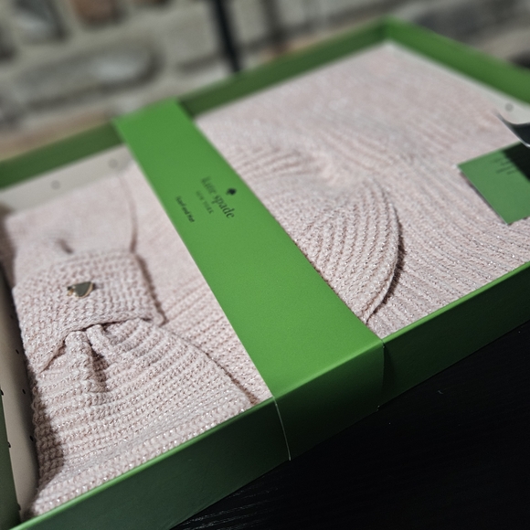 Kate Spade Blush Knit Hat and Scarf Set - Picture 4 of 4